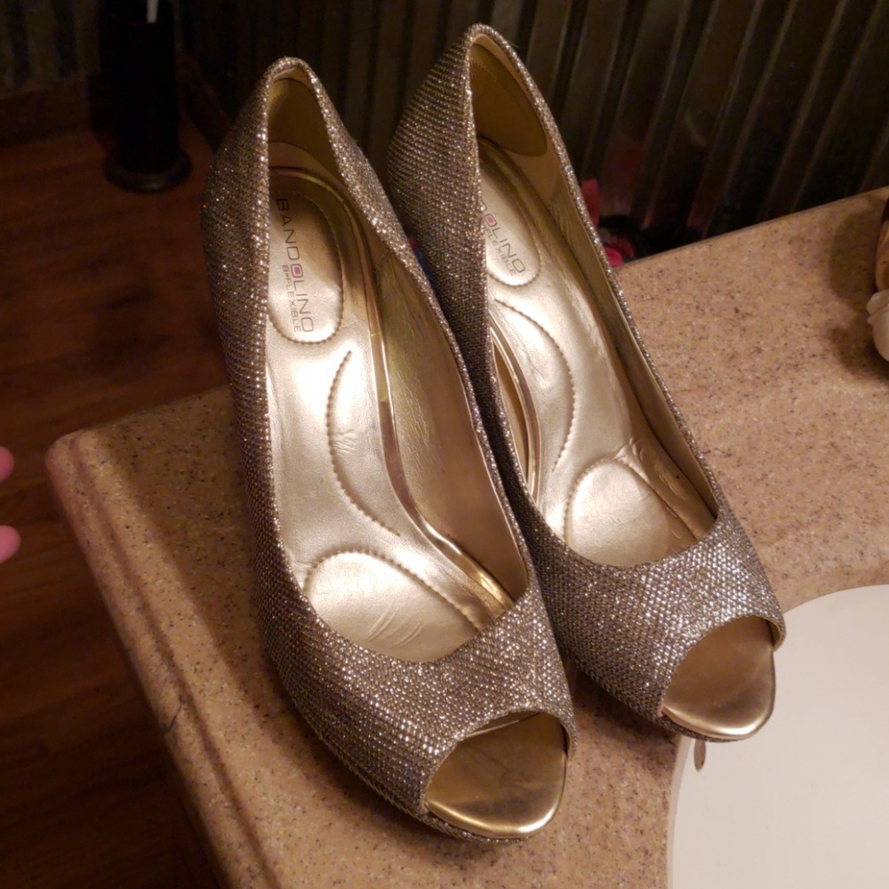 Silver sparkly heels
